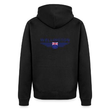 T-shirt Wellington pour les fans néo-zélandais - Veste à capuche bio Premium Unisexe - noir - Dos - Nico (187cm)