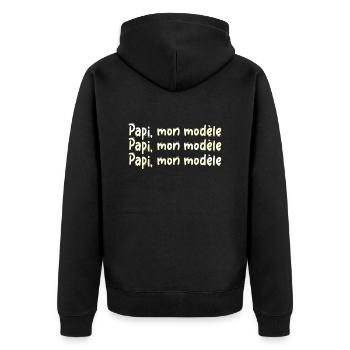 GRANDPA DAD GRANDPA HUMOR GRANDPA JOKE 13 - Unisex Premium Organic Zip Hoodie - black - Back - Nico (187cm)