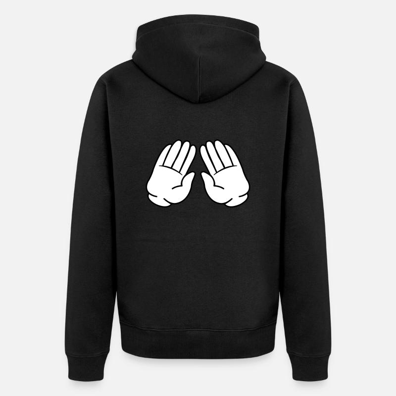 comic hände 02 - Unisex Premium Bio Zip Hoodie - Schwarz