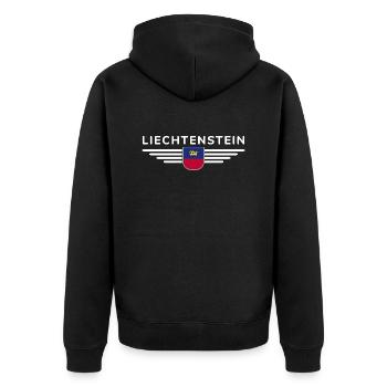 Conception de t-shirt Liechtenstein pour les fans - Veste à capuche bio Premium Unisexe - noir - Dos - Nico (187cm)