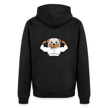 Chien Bodybuilder Muscles forts Gym Haltérophilie - Veste à capuche bio Premium Unisexe - noir - Dos - Nico (187cm)