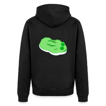 Gummifrosch comic - Unisex Premium Bio Zip Hoodie - Schwarz - Hinten - Nico (187cm)