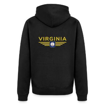 Chemise Virginia Fan – American Spirit - Veste à capuche bio Premium Unisexe - noir - Dos - Nico (187cm)