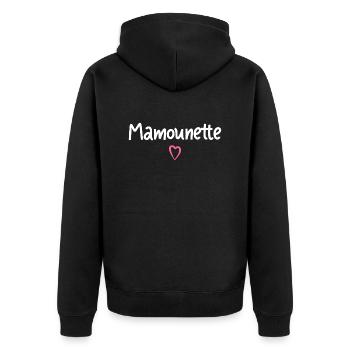 Mamounette cadeau - Veste à capuche bio Premium Unisexe - noir - Dos - Nico (187cm)