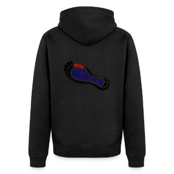 Marathon - Veste à capuche bio Premium Unisexe - noir - Dos - Nico (187cm)