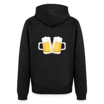 Cheers! - Unisex Premium Bio Zip Hoodie - Schwarz - Hinten - Nico (187cm)