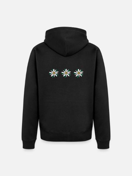 Edelweiss - Unisex Premium Organic Zip Hoodie - black