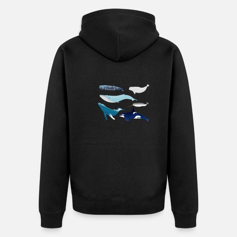 baleines - Veste à capuche bio Premium Unisexe - noir
