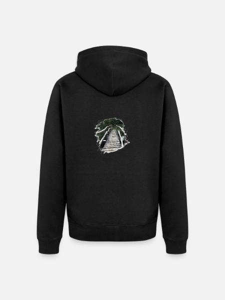 Wooden bridge - Unisex Premium Organic Zip Hoodie - black