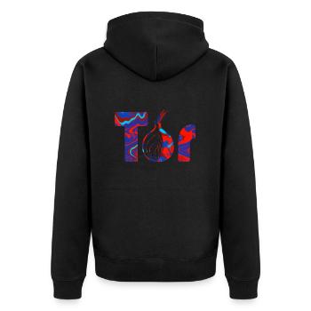 Tor - Unisex Premium Organic Zip Hoodie - black - Back - Nico (187cm)