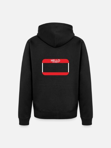 lege naam tag mijn naam is - Uniseks Premium bio ziphoodie - zwart