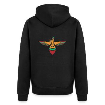 Faravahar by The Manzanita ́s - Unisex Premium Organic Zip Hoodie - black - Back - Nico (187cm)