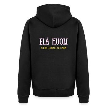 Don't worry it goes anyway - Unisex Premium Organic Zip Hoodie - black - Back - Nico (187cm)