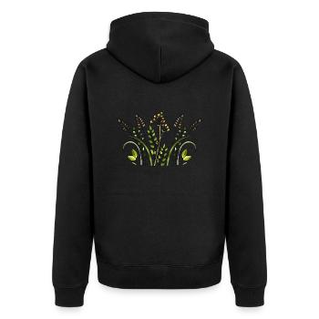 List - Unisex Premium Organic Zip Hoodie - black - Back - Nico (187cm)