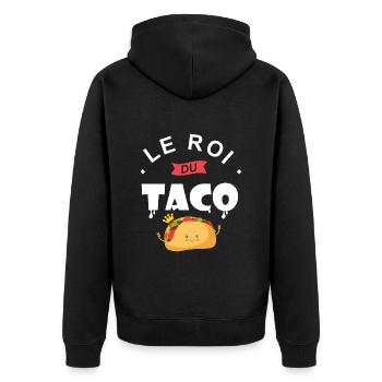 le roi du taco Cadeau papa chef taco - Veste à capuche bio Premium Unisexe - noir - Dos - Nico (187cm)