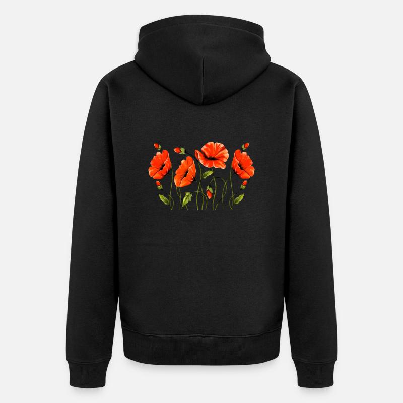 Fleur - Veste à capuche bio Premium Unisexe - noir