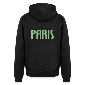 Paris - Veste à capuche bio Premium Unisexe - noir - Dos - Nico (187cm)