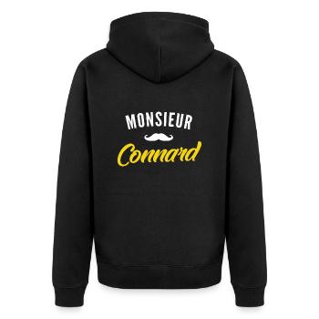 monsieur connard / citations drôles - Veste à capuche bio Premium Unisexe - noir - Dos - Nico (187cm)