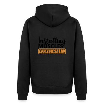 Installing muscle - Unisex Premium Organic Zip Hoodie - black - Back - Nico (187cm)