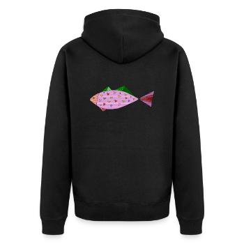 Poisson - Veste à capuche bio Premium Unisexe - noir - Dos - Nico (187cm)