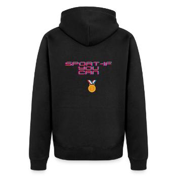 SPORT-IF YOU CAN - Veste à capuche bio Premium Unisexe - noir - Dos - Nico (187cm)