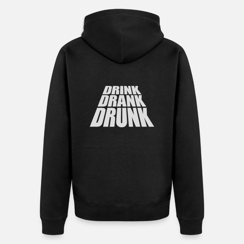 boire bu ivre citation - Veste à capuche bio Premium Unisexe - noir
