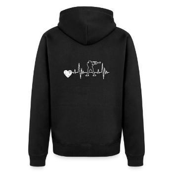 Biathlon gift biathlete skier winter sports - Unisex Premium Organic Zip Hoodie - black - Back - Nico (187cm)