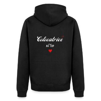 colocatrice au top idée cadeau - Veste à capuche bio Premium Unisexe - noir - Dos - Nico (187cm)