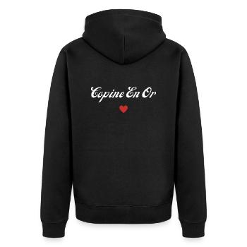 copine en or - Veste à capuche bio Premium Unisexe - noir - Dos - Nico (187cm)