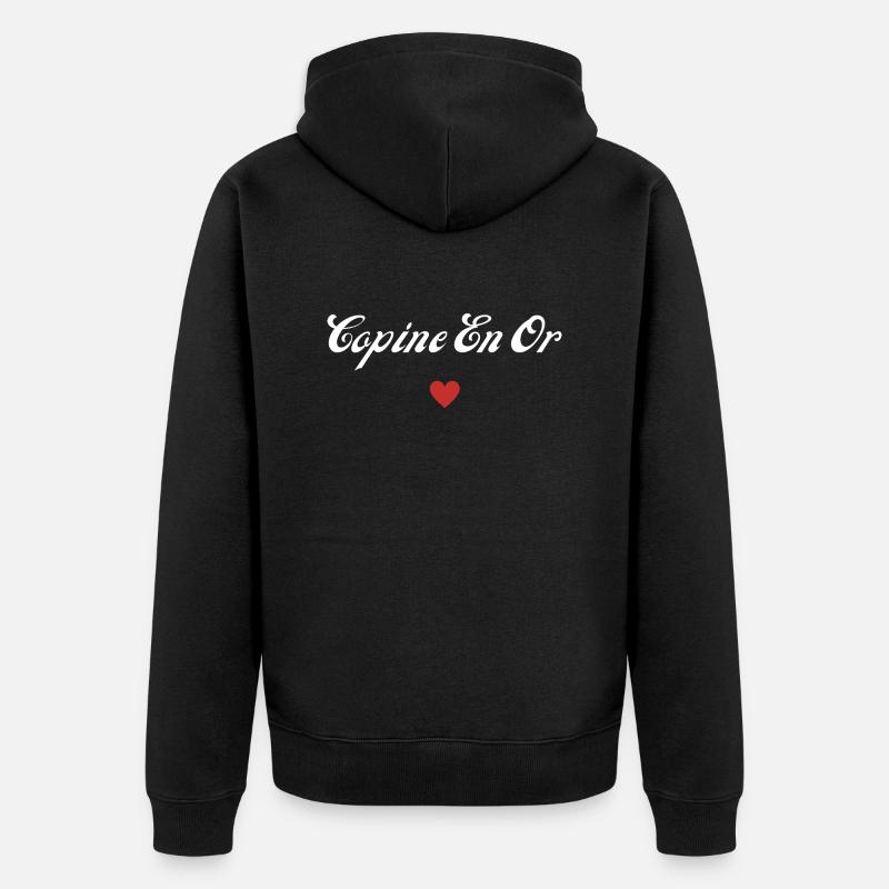 copine en or - Veste à capuche bio Premium Unisexe - noir