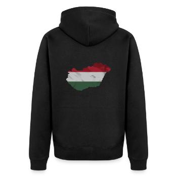 Drapeau de la Hongrie en forme de pays - Veste à capuche bio Premium Unisexe - noir - Dos - Nico (187cm)