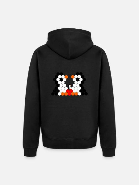 Pinguinfamilie - Unisex Premium Bio Zip Hoodie - Schwarz