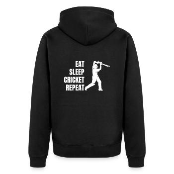 Kricketteam Cricket Kricket Kricketmannschaft - Unisex Premium Bio Zip Hoodie - Schwarz - Hinten - Nico (187cm)