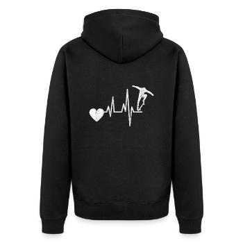 Skateboard Skating Skate Fan Skater Skateboarding - Unisex Premium Organic Zip Hoodie - black - Back - Nico (187cm)