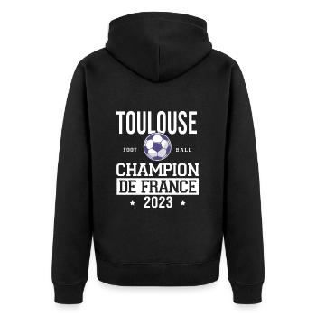 Cadeau foot joueur de foot parfait football - Veste à capuche bio Premium Unisexe - noir - Dos - Nico (187cm)