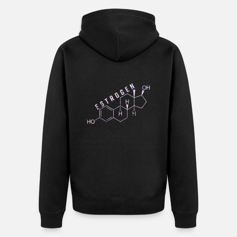 Östrogen-Molekül - Unisex Premium Bio Zip Hoodie - Schwarz