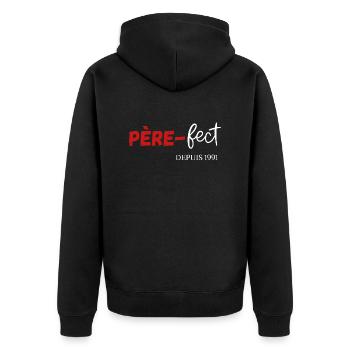 Père fect Depuis 1991 - Veste à capuche bio Premium Unisexe - noir - Dos - Nico (187cm)