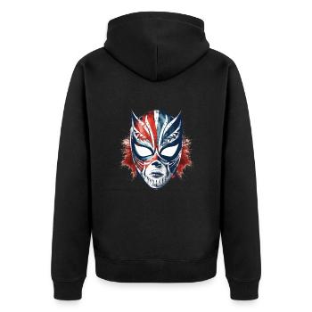 Lucha Libre Mexikanische Wrestling Maske Luchador - Unisex Premium Bio Zip Hoodie - Schwarz - Hinten - Nico (187cm)