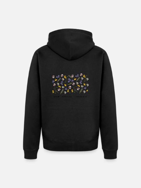 Grow positive thoughts - Unisex Premium Organic Zip Hoodie - black