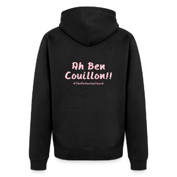 Ha ben couillon !! - Veste à capuche bio Premium Unisexe - noir - Dos - Nico (187cm)