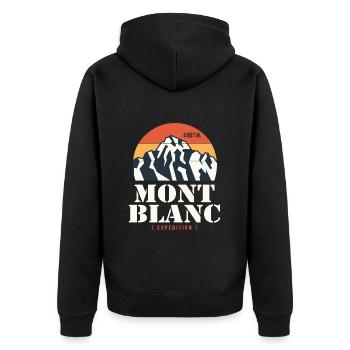 Mont Blanc Chamonix Alpinisme Randonnée - Veste à capuche bio Premium Unisexe - noir - Dos - Nico (187cm)