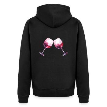 Verres à vin 2 - Veste à capuche bio Premium Unisexe - noir - Dos - Nico (187cm)