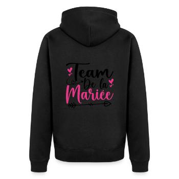 EVJF - evjf tee Enterrement de vie de jeune fille - Veste à capuche bio Premium Unisexe - noir - Dos - Nico (187cm)