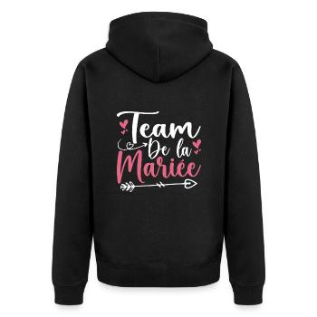 EVJF - evjf tee Enterrement de vie de jeune fille - Veste à capuche bio Premium Unisexe - noir - Dos - Nico (187cm)