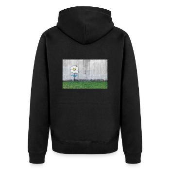Graffiti of a daisy - Unisex Premium Organic Zip Hoodie - black - Back - Nico (187cm)