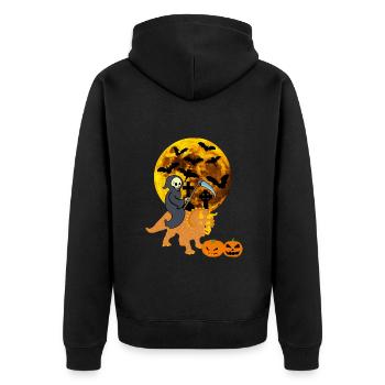 Halloween Dinosaur Grim Reaper Bat Pumpkin - Unisex Premium Organic Zip Hoodie - black - Back - Nico (187cm)