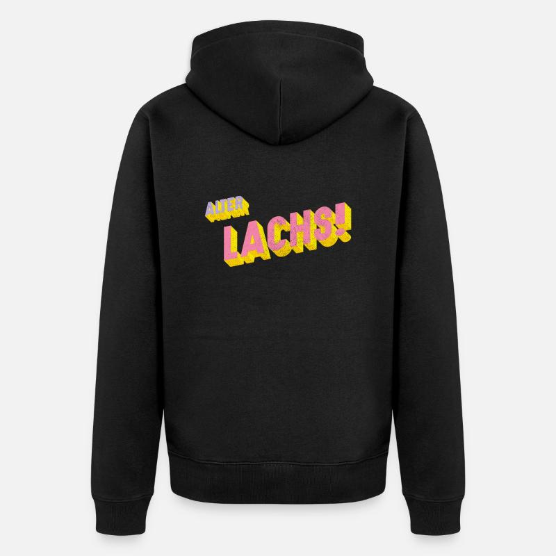 Alter Lachs - Unisex Premium Bio Zip Hoodie - Schwarz