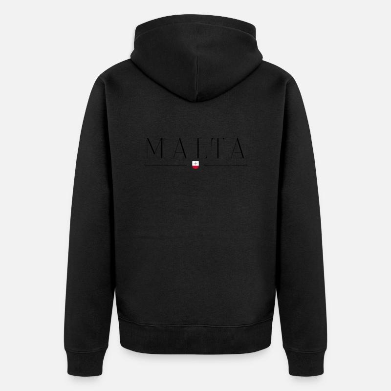 Ich liebe Malta - Unisex Premium Bio Zip Hoodie - Schwarz