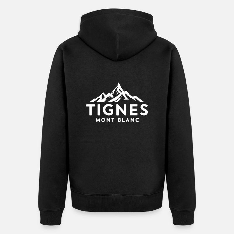 Tignes - Mont Blanc - Veste à capuche bio Premium Unisexe - noir