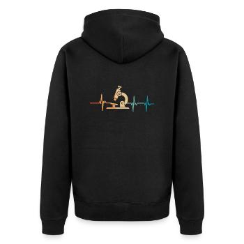 Battement de cœur microscope - Veste à capuche bio Premium Unisexe - noir - Dos - Nico (187cm)